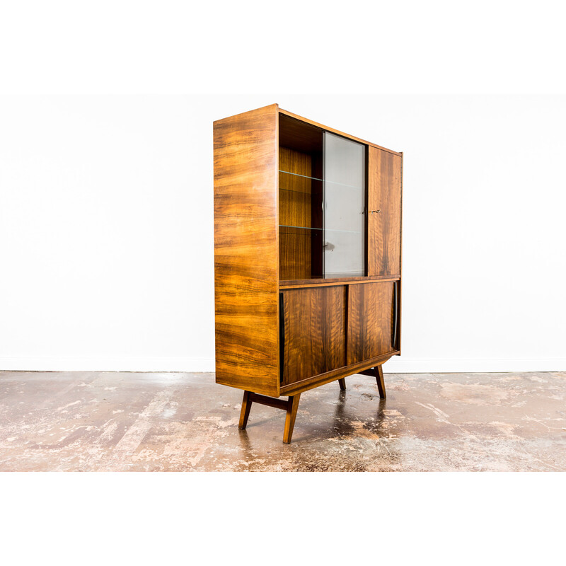 Vintage 1/12 Share Tweet Pinterest walnut display cabinet by Słupskie Fabryki Mebli, 1960s