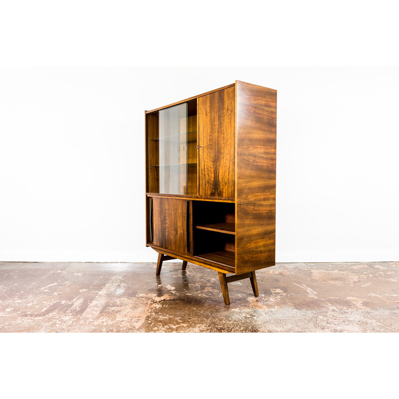 Vintage 1/12 Share Tweet Pinterest walnut display cabinet by Słupskie Fabryki Mebli, 1960s