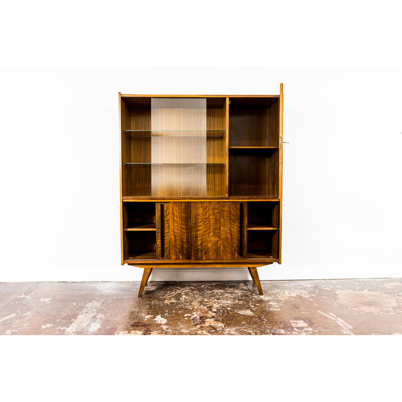 Vintage 1/12 Share Tweet Pinterest walnut display cabinet by Słupskie Fabryki Mebli, 1960s