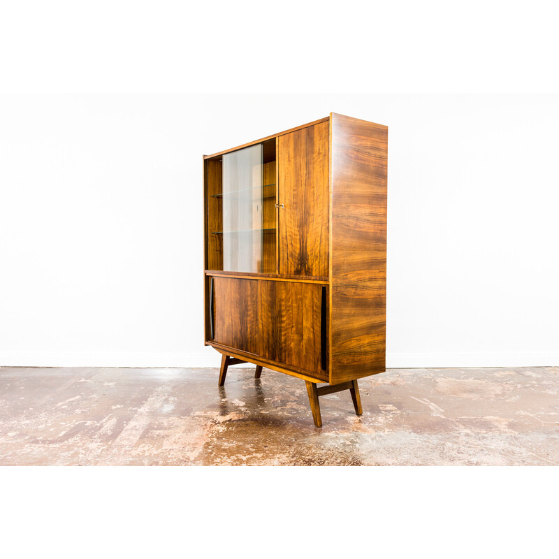 Vintage 1/12 Share Tweet Pinterest walnut display cabinet by Słupskie Fabryki Mebli, 1960s