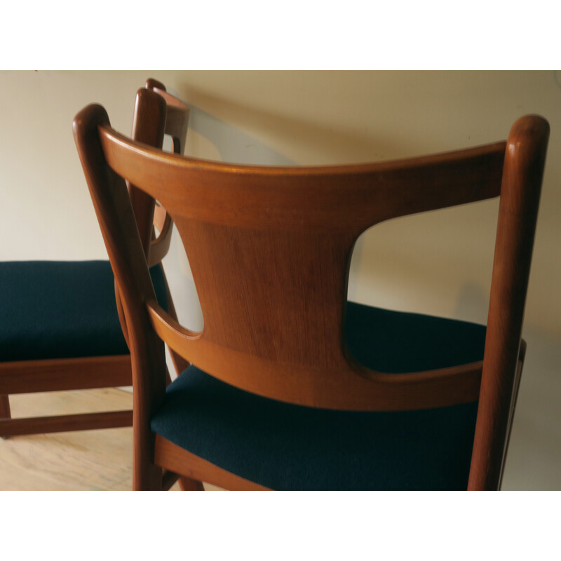 Paire de chaises danoises vintage en teck et tissu, 1960