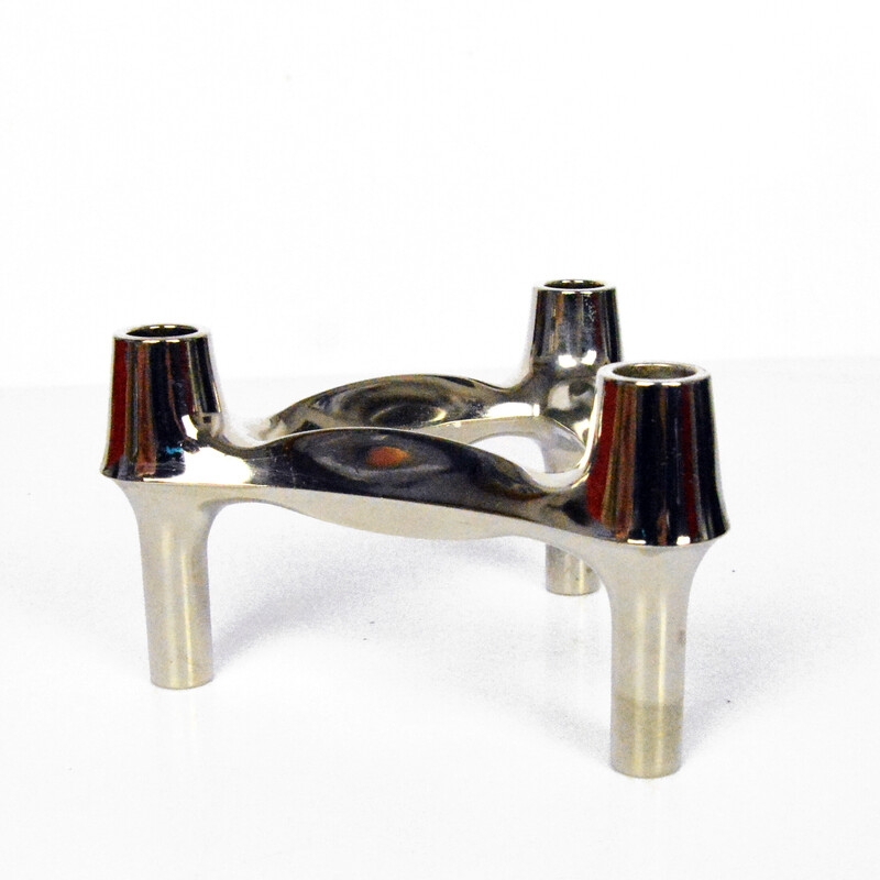 Vintage modular metal candlestick by W. Stoff and H. Nagel, Germany 1970