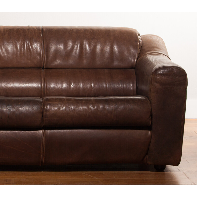 Buffalo leather 2-seater sofa - 1970s