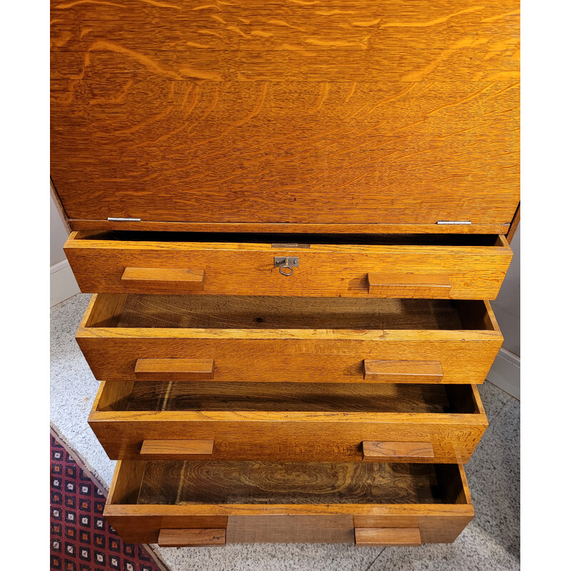 Vintage oak secretary by Aw-Lyn, UK 1930