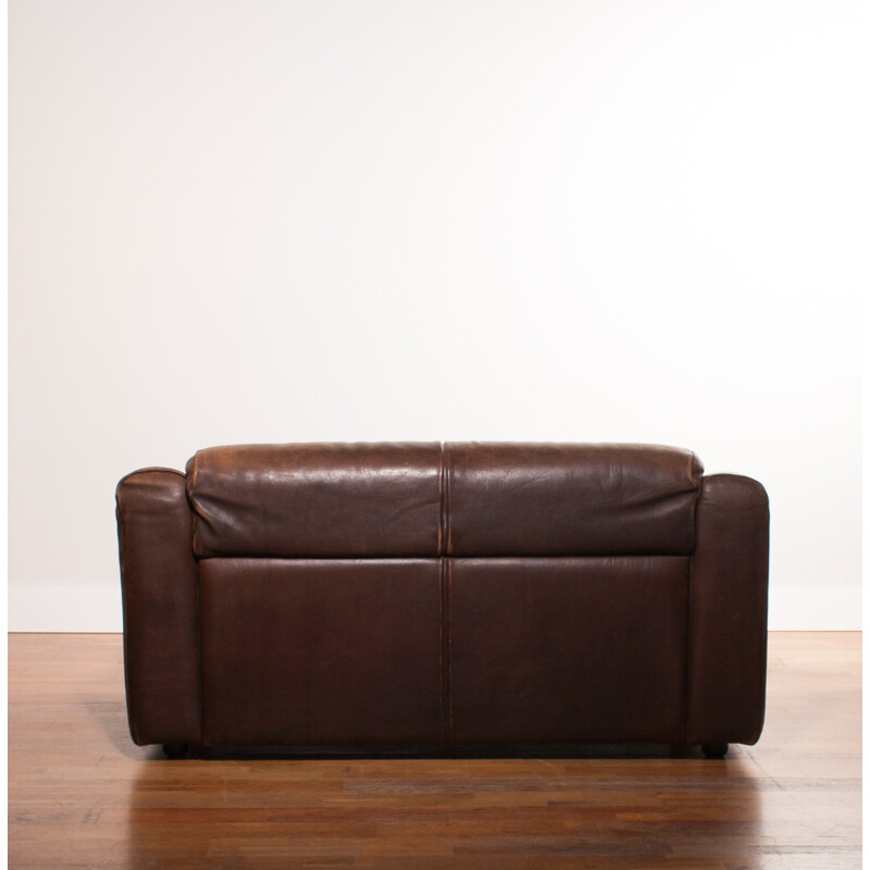 Buffalo leather 2-seater sofa - 1970s