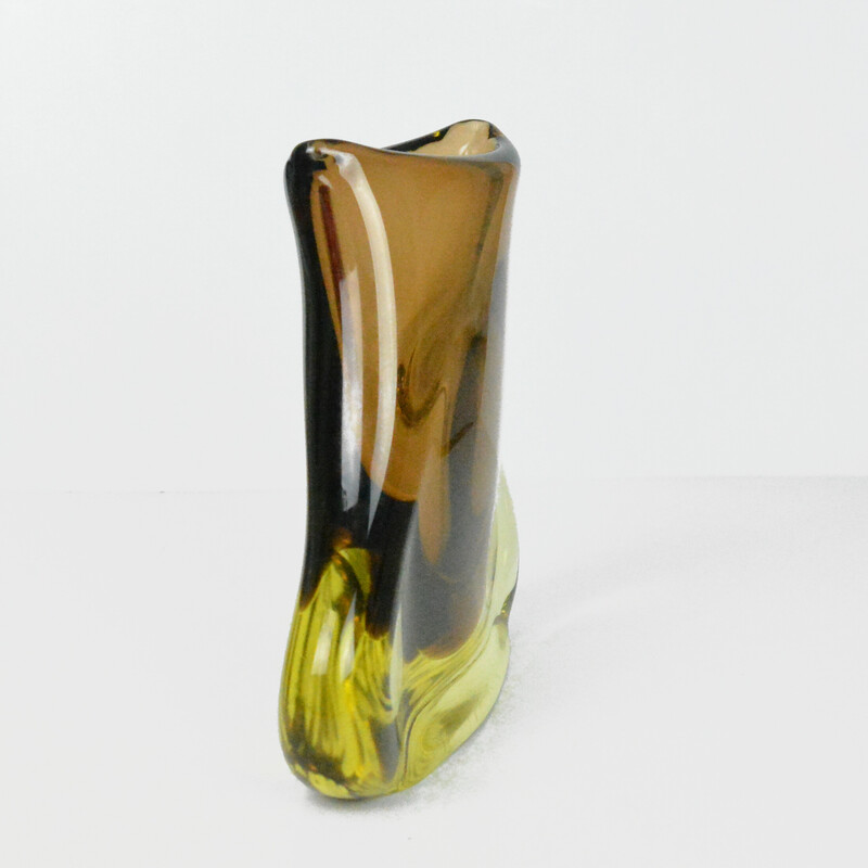 Vintage vase in glass by M. Klinger and Železny Brod Sklo, Czechoslovakia 1960s