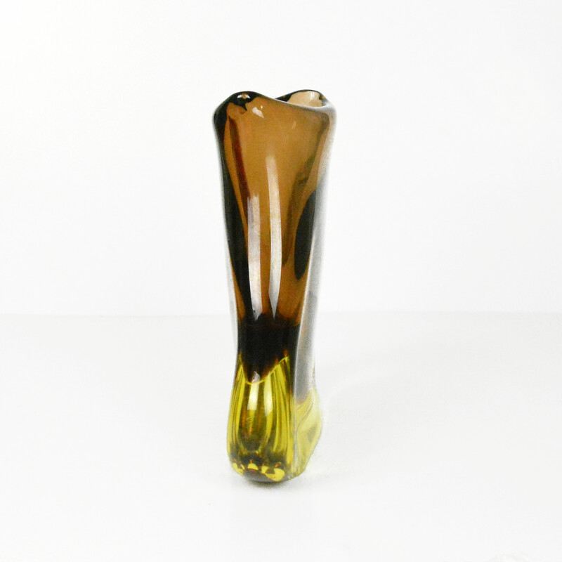 Vintage vase in glass by M. Klinger and Železny Brod Sklo, Czechoslovakia 1960s