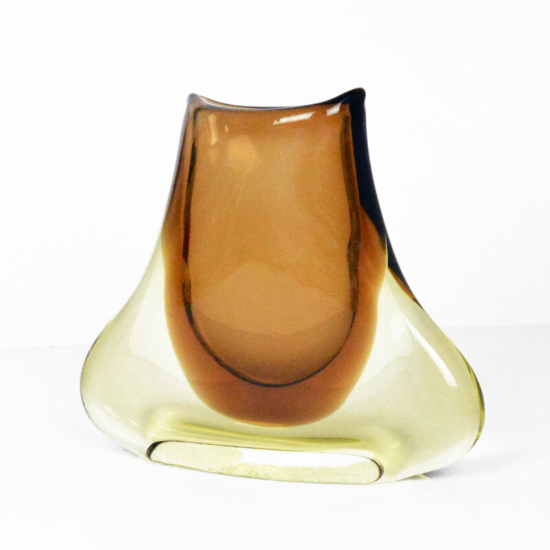 Vintage vase in glass by M. Klinger and Železny Brod Sklo, Czechoslovakia 1960s