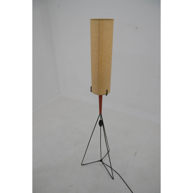 Mid-century metal and parchment paper floor lamp, Europe 1960s