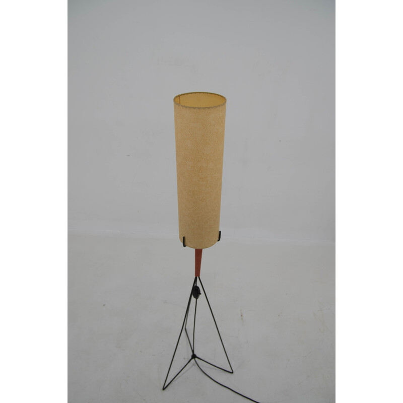 Mid-century metal and parchment paper floor lamp, Europe 1960s