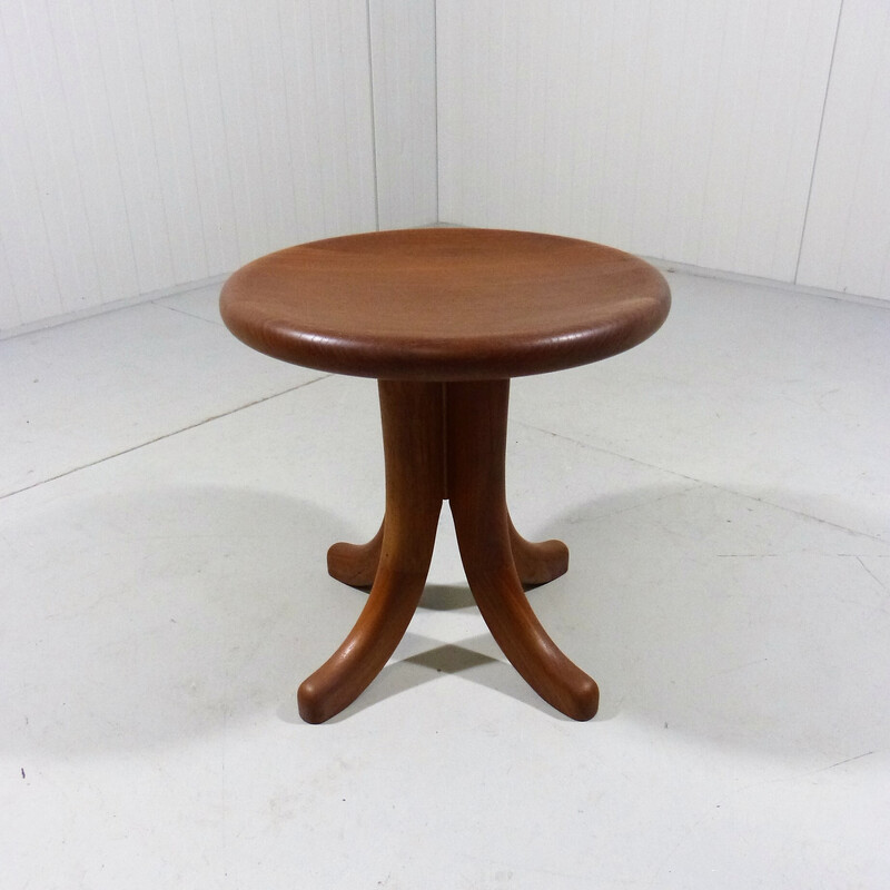 Vintage solid teak stool, Denmark 1970s-1980s