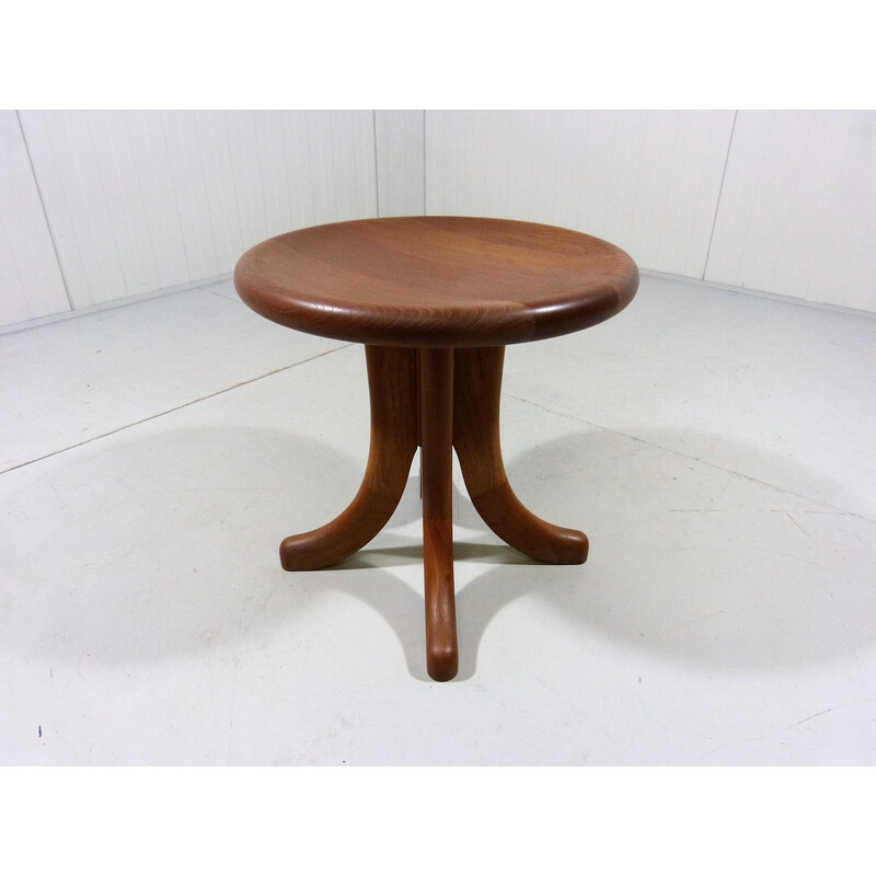 Vintage solid teak stool, Denmark 1970s-1980s