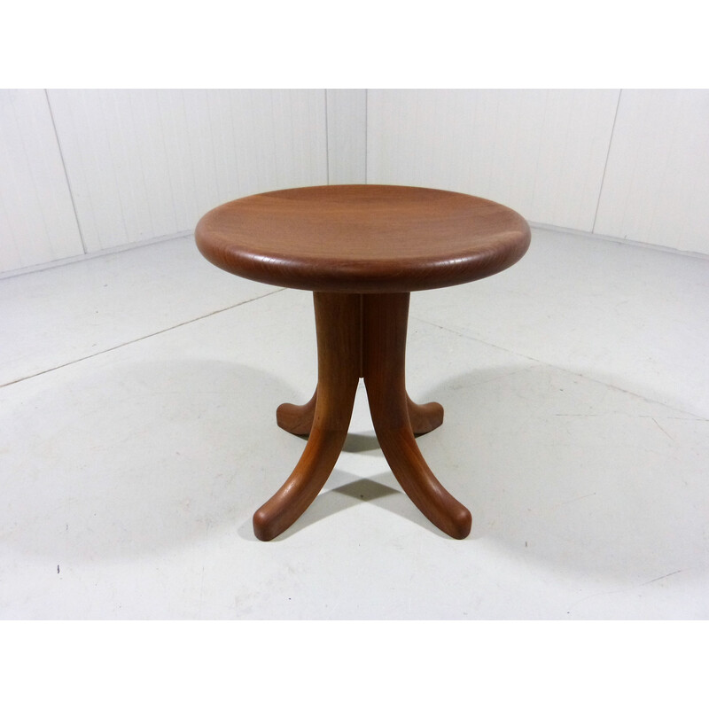 Vintage solid teak stool, Denmark 1970s-1980s