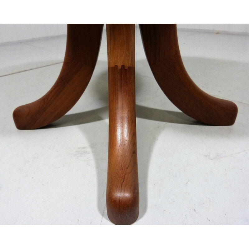 Vintage solid teak stool, Denmark 1970s-1980s