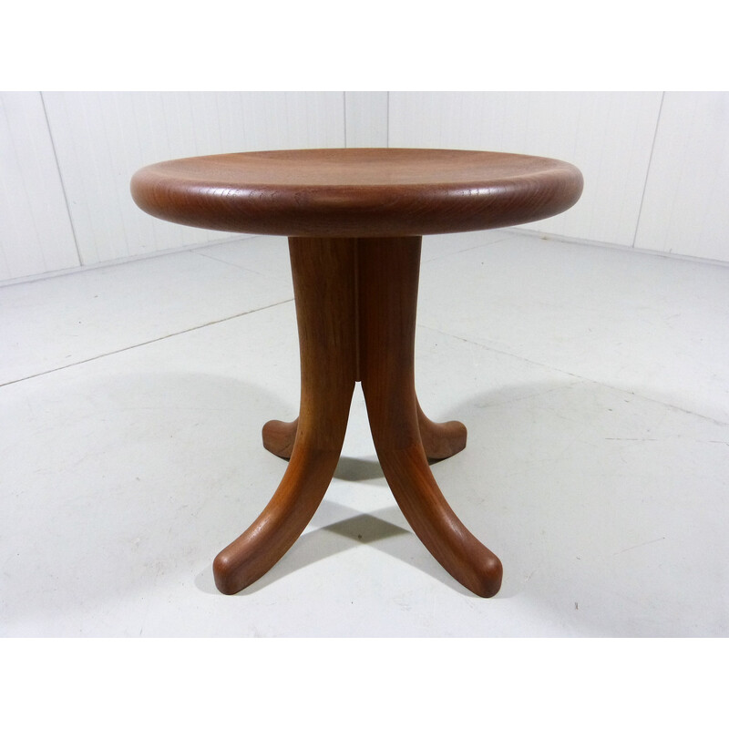 Vintage solid teak stool, Denmark 1970s-1980s