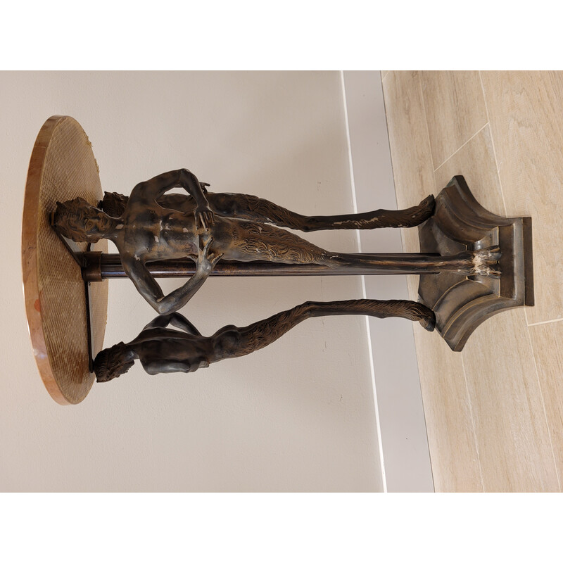 Vintage bronze and marble candlestick, Italy