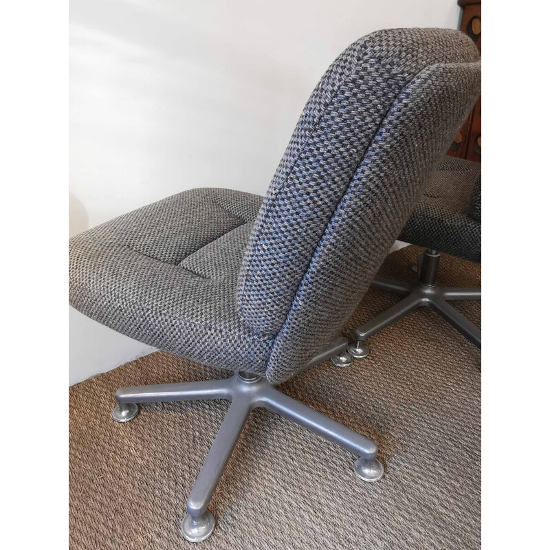 Pair of vintage grey mottled office chairs by Eurosit, 1970s