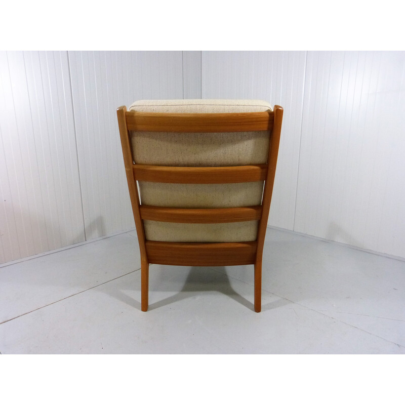 Vintage highback Senator armchair by Ole Wansher for Poul Jeppesen, Denmark 1960s