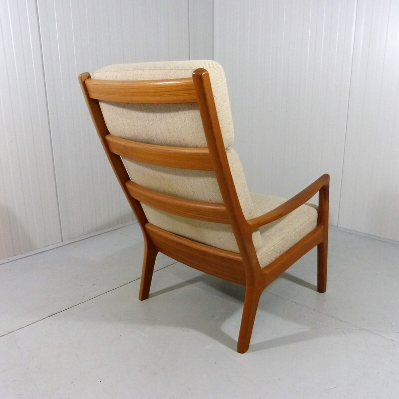 Vintage highback Senator armchair by Ole Wansher for Poul Jeppesen, Denmark 1960s