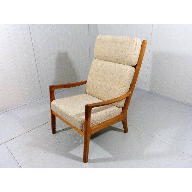 Cadeira de braços Vintage Highhback Senator de Ole Wansher para Poul Jeppesen, Dinamarca Anos 60