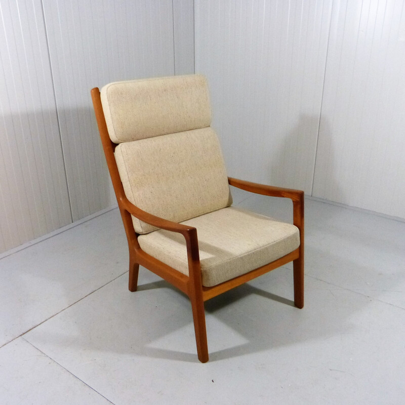Cadeira de braços Vintage Highhback Senator de Ole Wansher para Poul Jeppesen, Dinamarca Anos 60