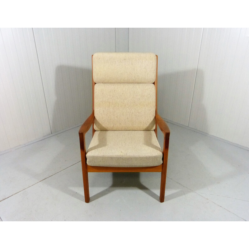 Vintage highback Senator armchair by Ole Wansher for Poul Jeppesen, Denmark 1960s
