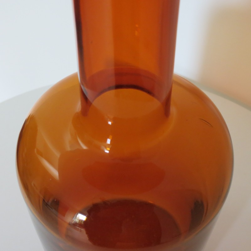 Vintage glass Gulvase vase by Otto Brauer for Holmegaard, 1960s