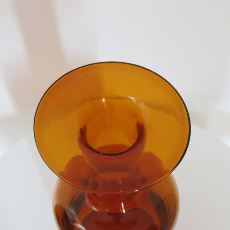 Vintage Glas Bodenvase von Otto Brauer für Holmegaard, 1960er Jahre