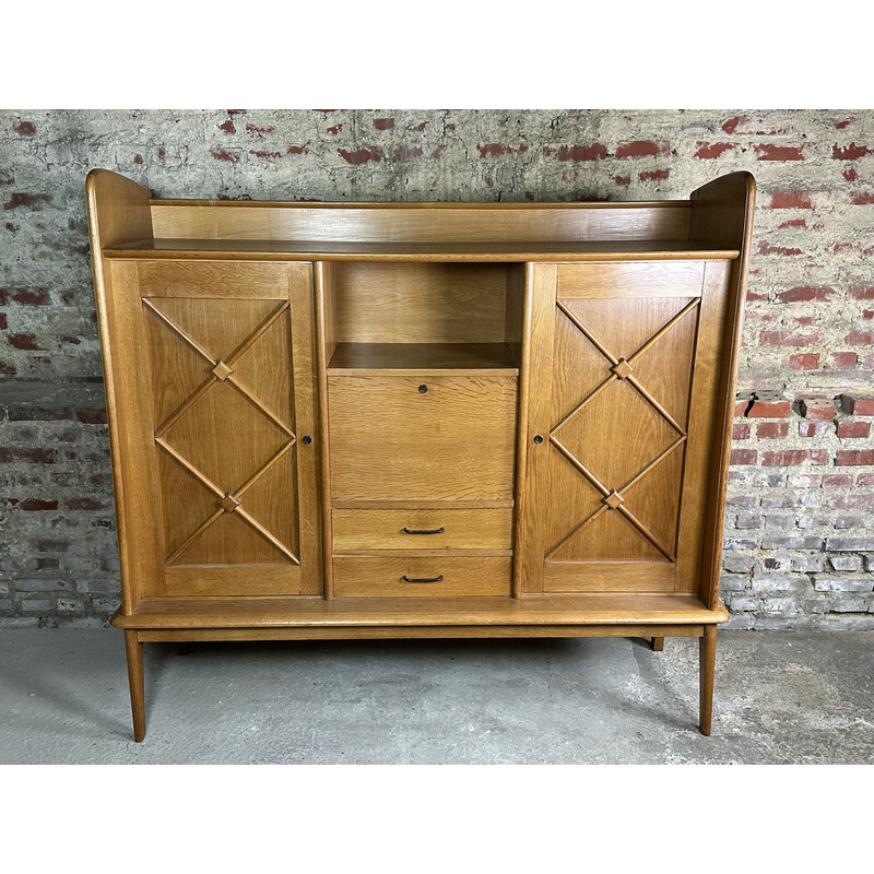 Vintage eiken secretaire, 1950