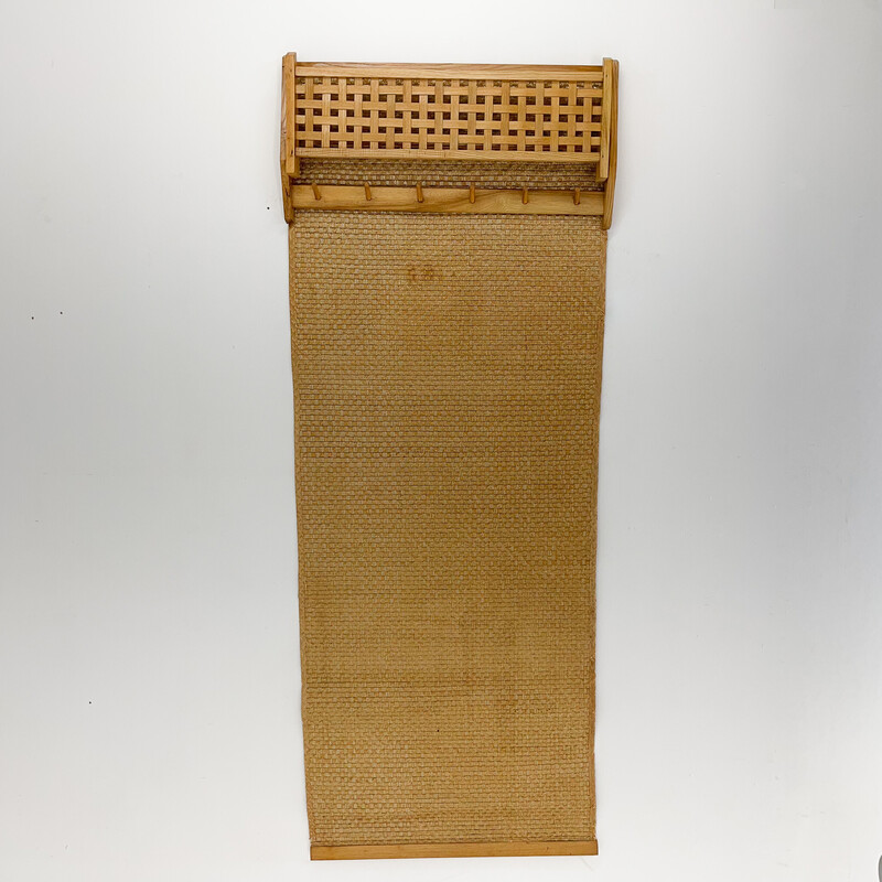 Mid-eeuwse opvouwbare wandkapstok van riet, 1970