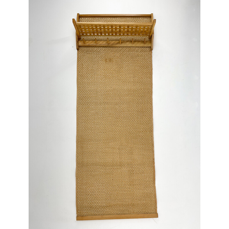 Mid-century foldable Reed wall coat rack, 1970s