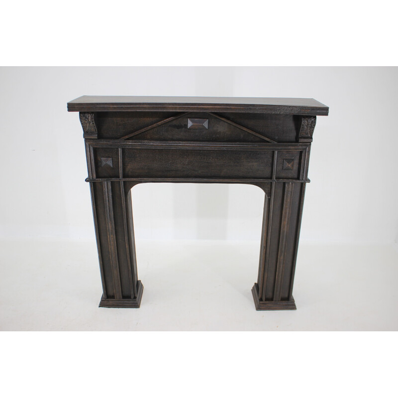 Vintage oakwood fireplace mantel