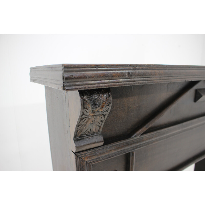 Vintage oakwood fireplace mantel