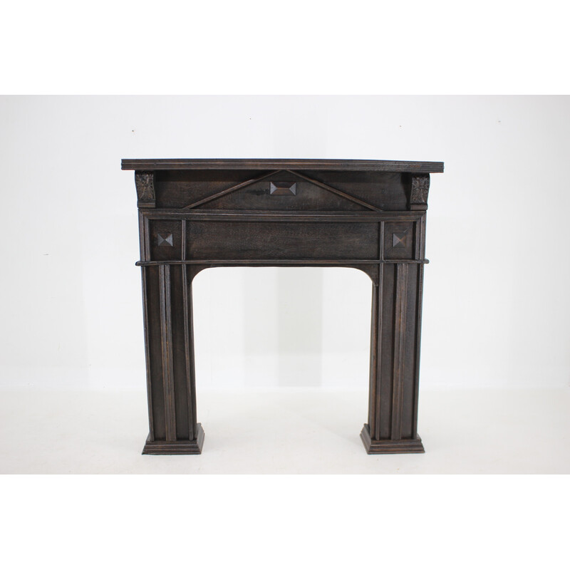 Vintage oakwood fireplace mantel