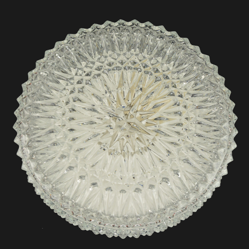 Vintage glass ceiling lamp, Germany 1980s