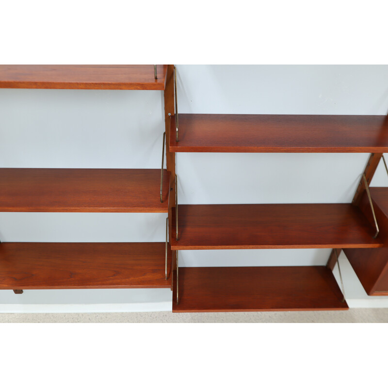 Vintage teak wall unit by Poul Cadovius, Denmark 1960s