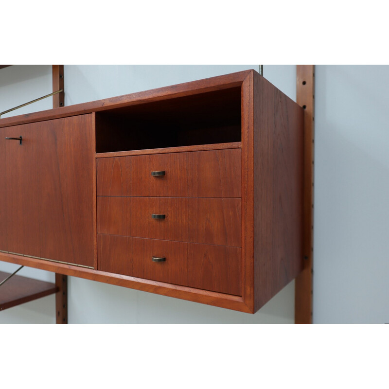 Vintage teak wall unit by Poul Cadovius, Denmark 1960s