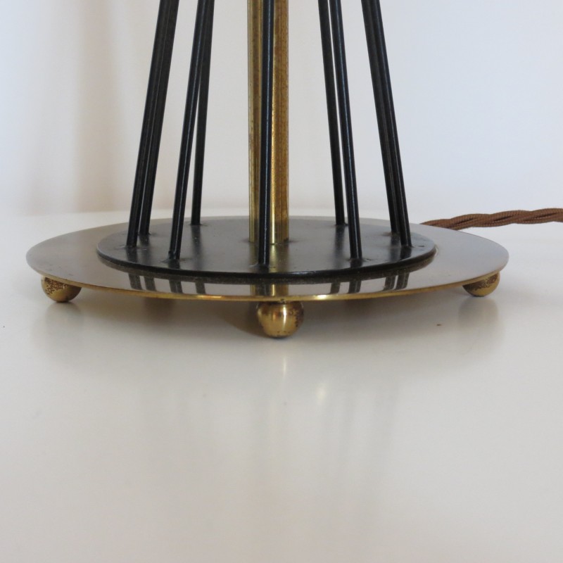 Mid century black and brass Diablo table lamp, 1950s