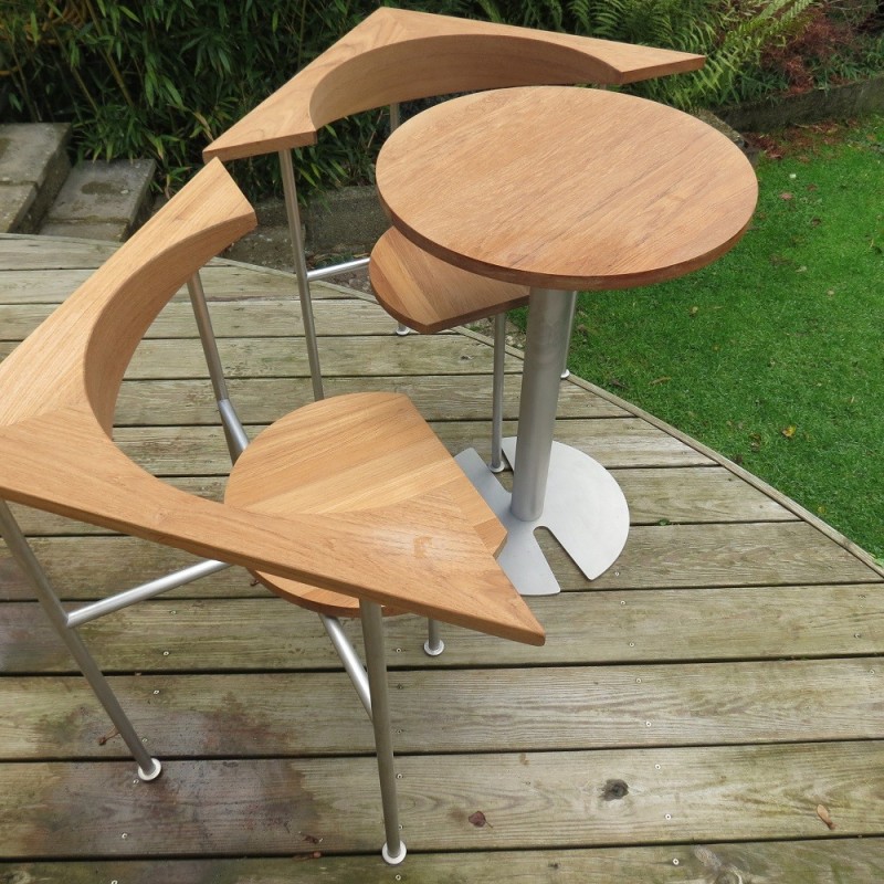 Vintage teak Atlantis garden set by Chung Myungchul for Lister Lutyens