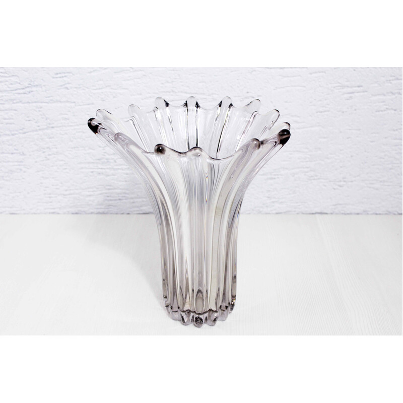 Vintage floriform crystal vase, 1970