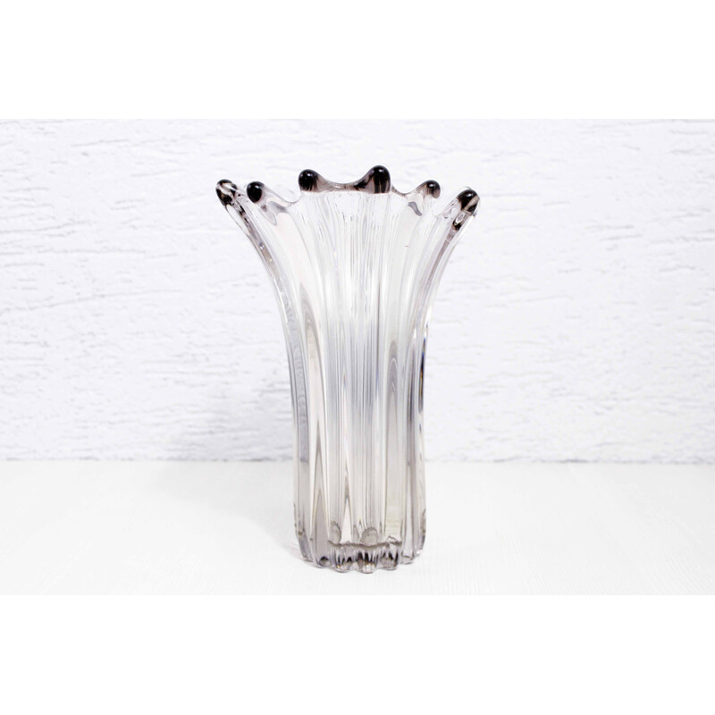 Vintage floriforme Vase aus Kristall, 1970