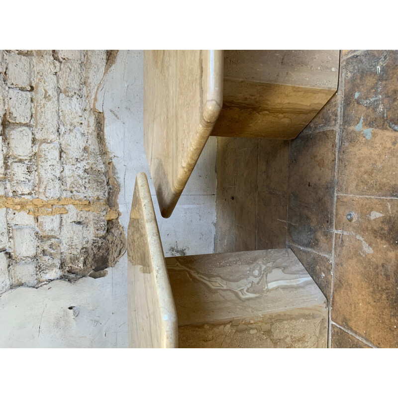 Vintage travertine nesting tables