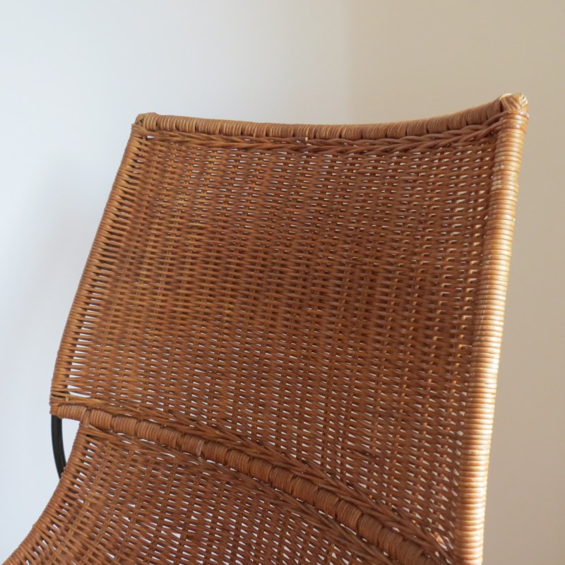 Vintage wicker armchair by Frederick Weinburg, USA 1950s