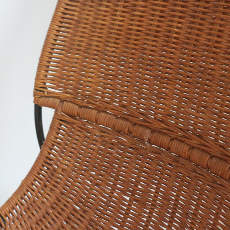 Vintage wicker armchair by Frederick Weinburg, USA 1950s