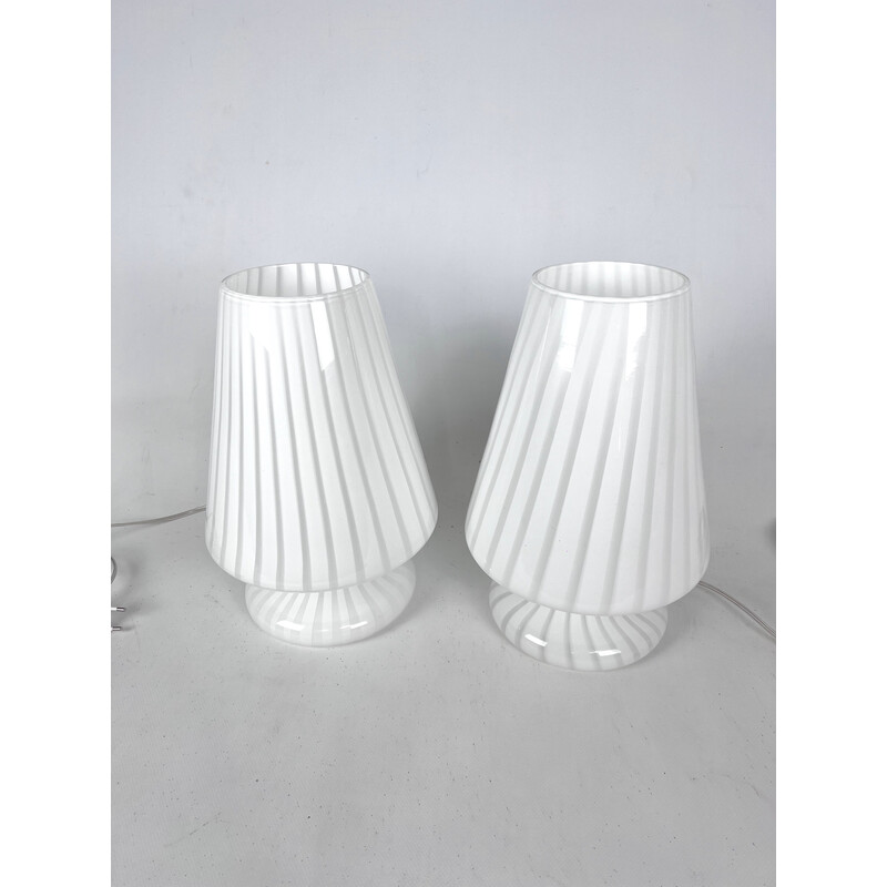 Pair of vintage postmodern Murano glass table lamps, 1970s