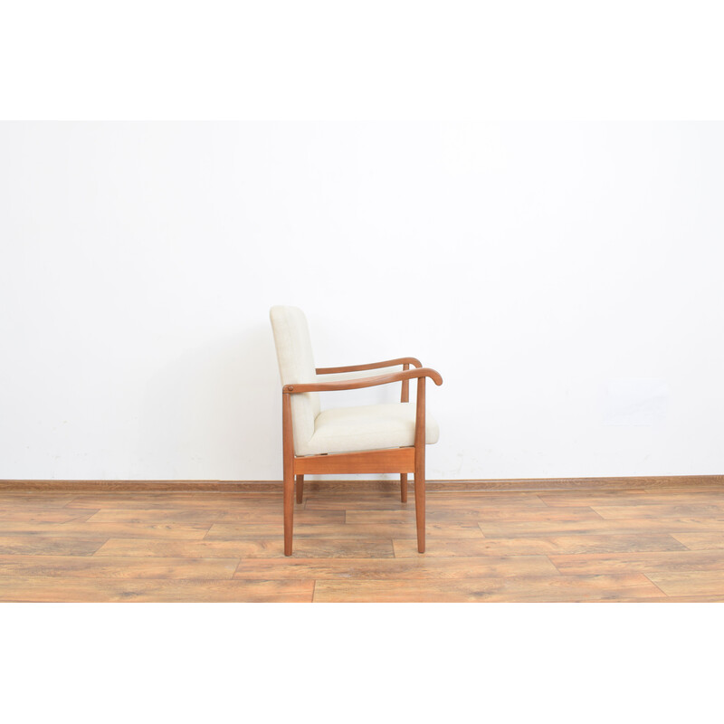 Midden-eeuwse Deense teakhouten fauteuil, 1950