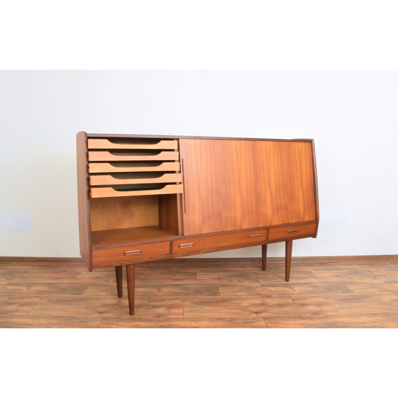 Dänisches Teakholz-Highboard aus der Mitte des Jahrhunderts, 1960er Jahre