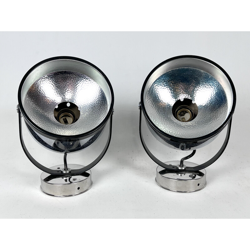 Pair of vintage orientable wall lamps by Gae Aulenti for Stilnovo, Italy 1970s