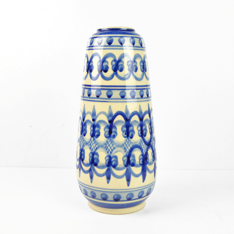 Vaso rustico d'epoca in ceramica per Kll Karl Louis Lehmann, Germania 1950