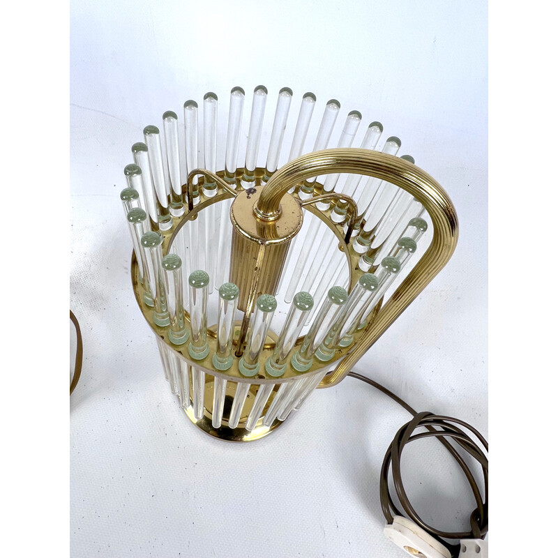 Paire de lampes de table italiennes vintage en laiton par Sciolari, Italie 1970